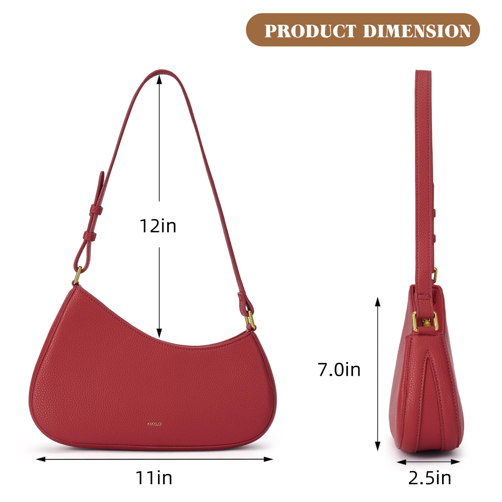 Petit Sac à Main élégant en Forme de Demi-lune Pour Femme, Sac à Main de Sortie, Sac à Bandoulière Réglable