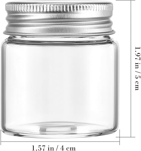 Miniatura 2 de Luxshiny Mini tarros de masón, 20 tarros pequeños de vidrio de 1.7 onzas con tapas, mini tarros de especias para miel, mermelada, gelatina, postre,