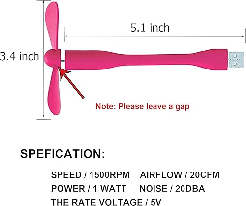 Miniatura 2 de Sokelinn-six Ventilador flexible USB, mini ventiladores de refrigeración portátiles alimentados por USB para banco de energía, portátil, PC,