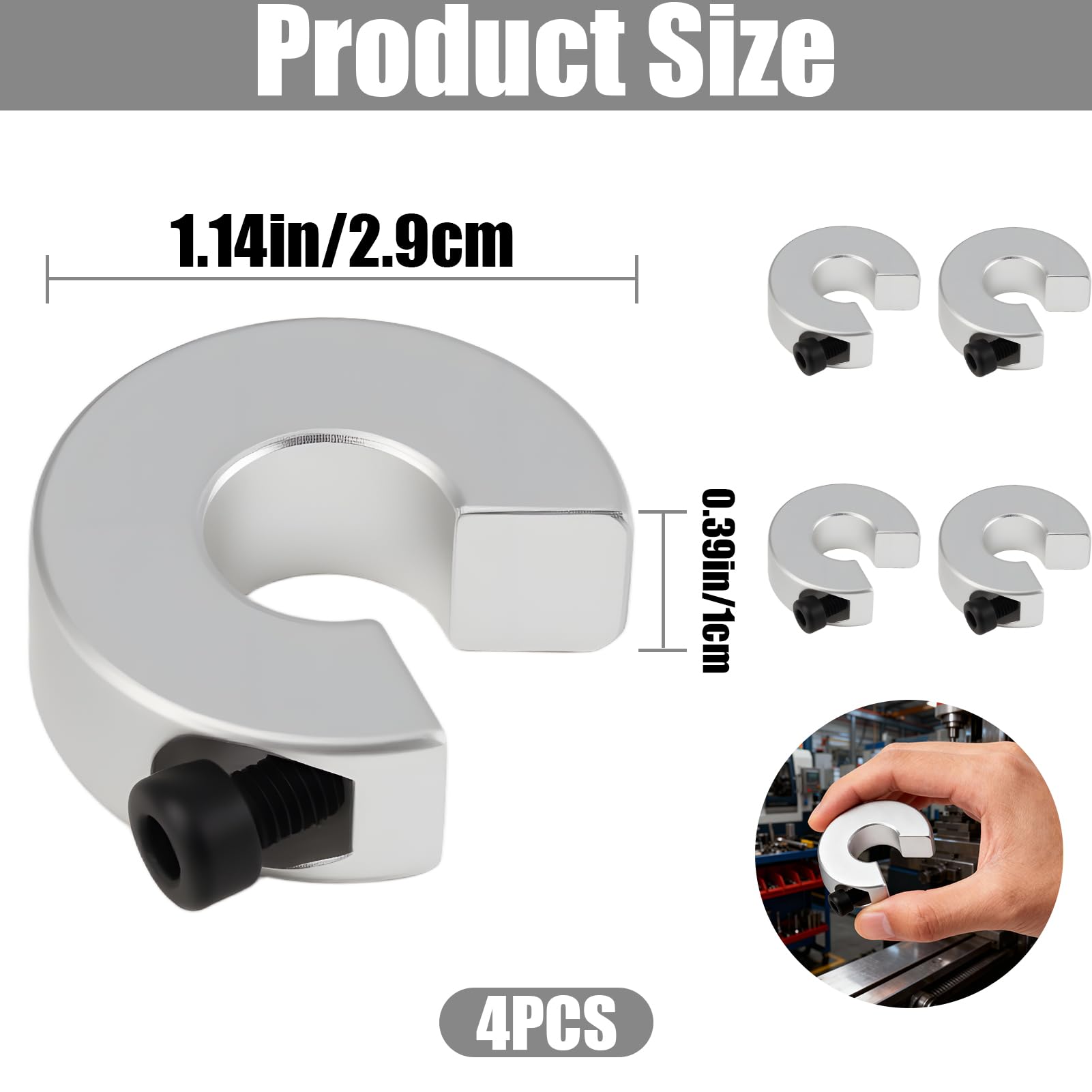 SBR12 Linear Rail Stop Block Ring for SBR12 SBR16 SBR20 CNC 3D Printer Parts 4-Pack
