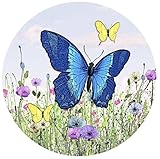 Glass Door Sticker Decals - 2 per package - Keep Children Safe - Alert Birds, Dogs, Kids - Warn, Protect, Window Safety - Butterfly Blue