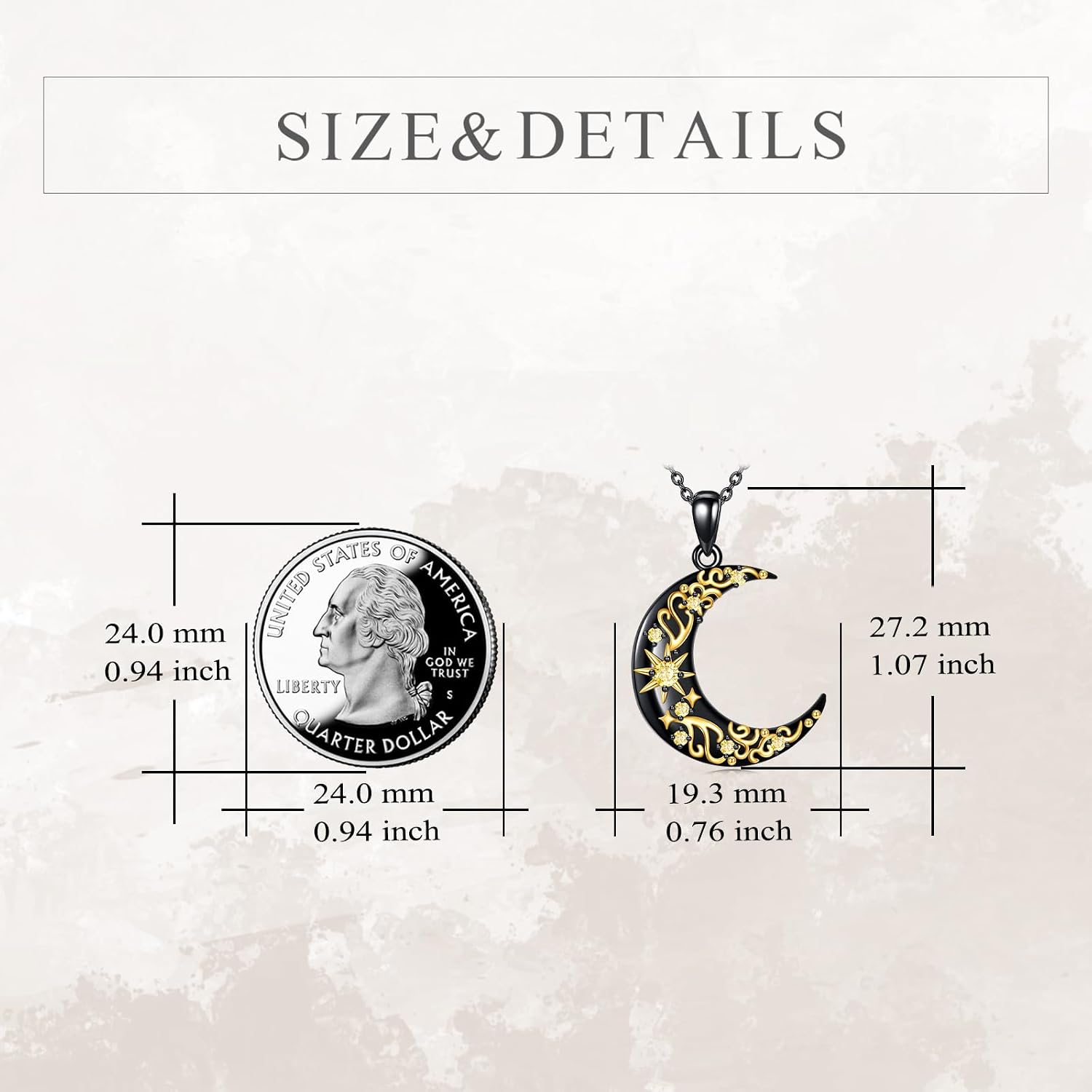 VONALA Crescent Moon Necklace Sterling Silver Emerald/Red/Purple/Black/Rainbow Topaz/Green/Aquamarine/Blue/Moss Agate Celtic Moon Teardrop Necklace Celtic Jewelry Gifts for Women Birthday image 3