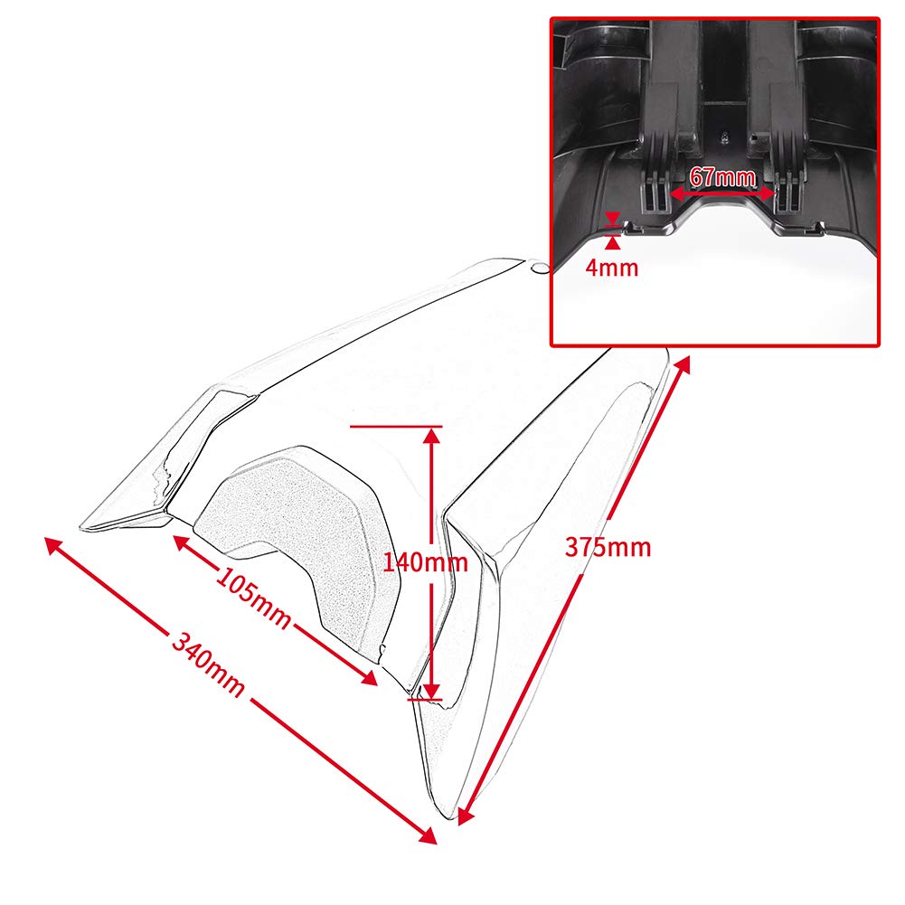Housse de capot de siège Solo pour passager arrière de moto Section de queue de carénage en ABS dur Pour CB1000R CB 1000 R CB 1000R Accessoires 2018 2019 2020 2021 2022 2023 (Rouge + Argent)
