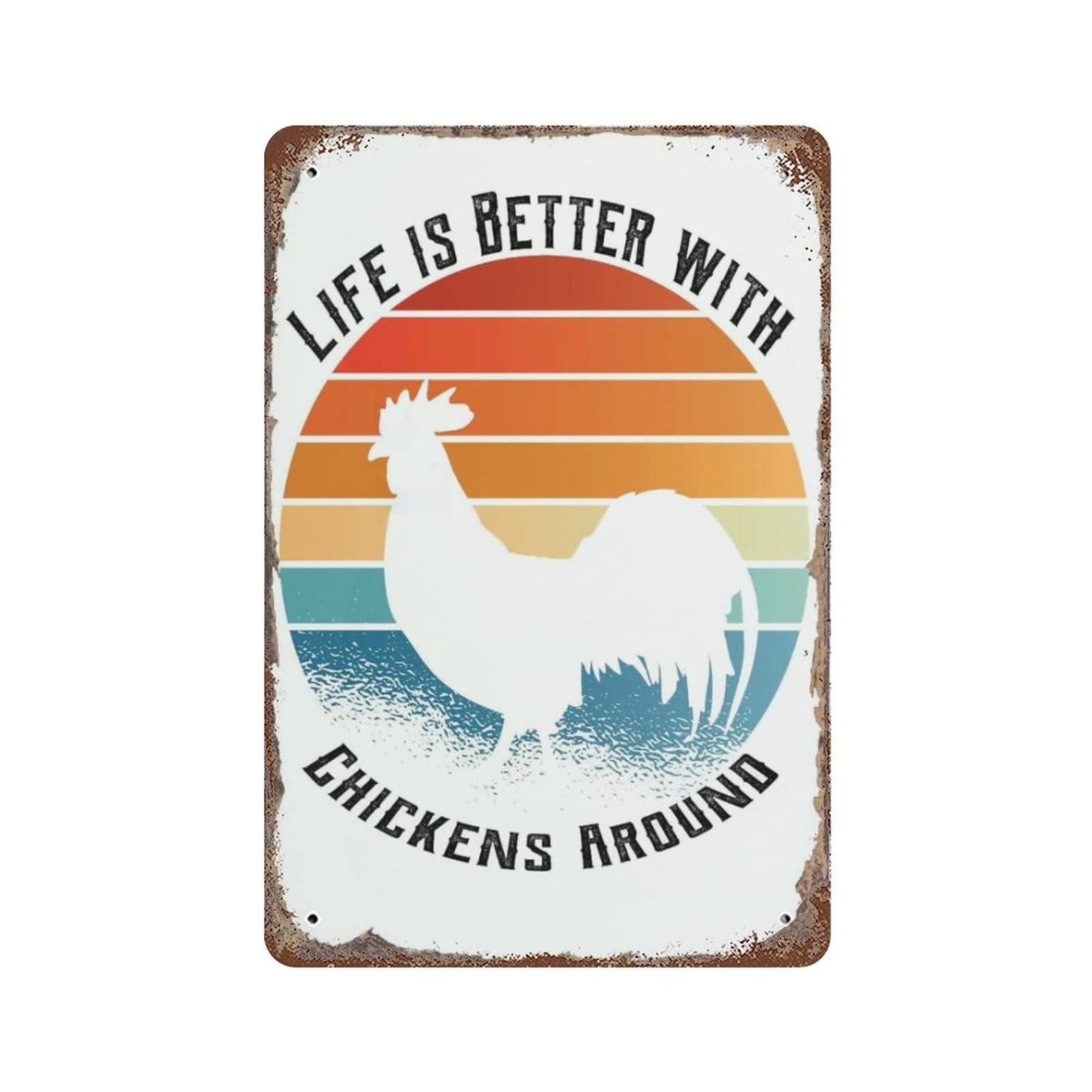 AOOEDM Funny Chicken Vintage Metal Sign Tin Sign for Home Bar Pub Kitchen Man Cave Tin Sign Wall Decor Poster Wall Plaque