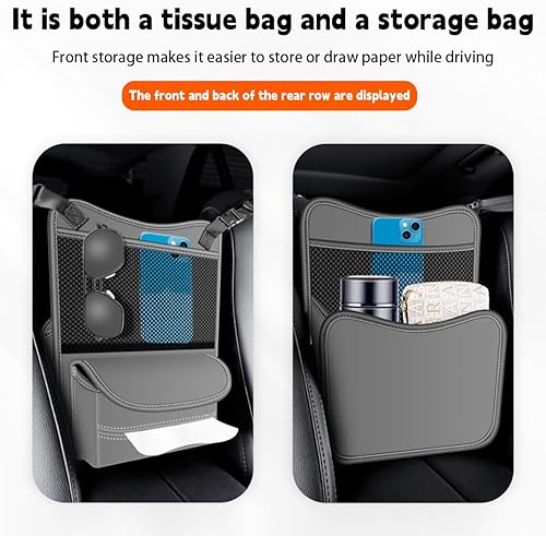 Miniatura 9 de BESULEN Soporte para bolso de coche entre asientos, barrera para perros y niños, artículos esenciales para viajes por carretera, bolsa de