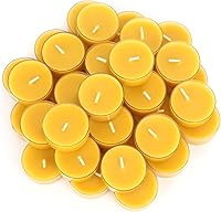 Capaniel 36 Pack Pure Beeswax Tealight Candles - 4 Hour Smokeless Burn, Air Purifying Tea Lights for Relaxation & Meditation