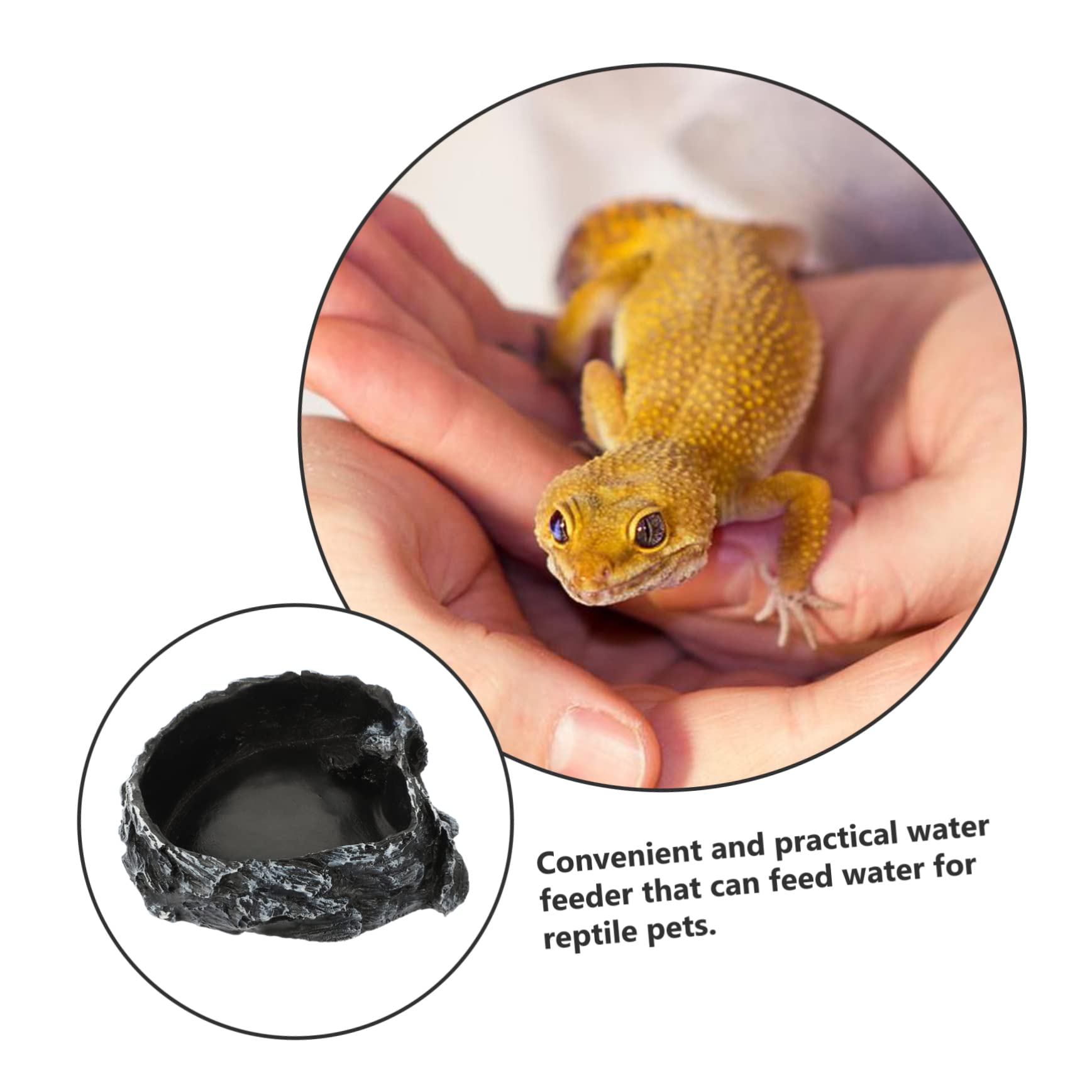 Cuenco de agua para reptiles Cuenco de alimentación for reptiles, cuenco de comida for mascotas trepadoras, cuenco de alimentación for lagartos, accesorios for hábitat de tortugas, plato de roca for s
