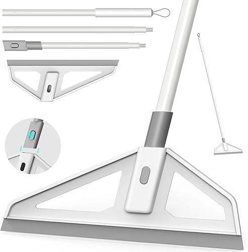 Escoba mágica multifunción, escoba rascador de silicona con mango largo ajustable, secado rápido, removedor de agua y polvo, escoba raspadora de