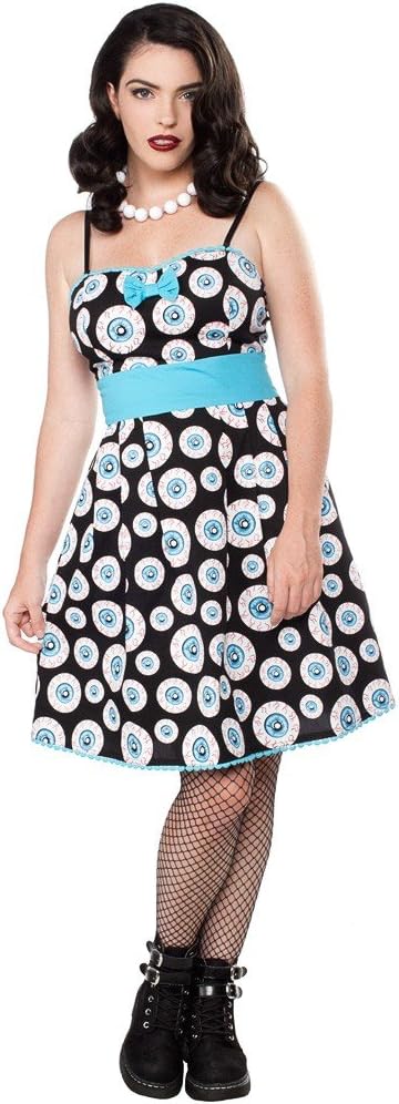 Black & Turquoise Blue Eye Wanna Party Dress from Clothing (Small)