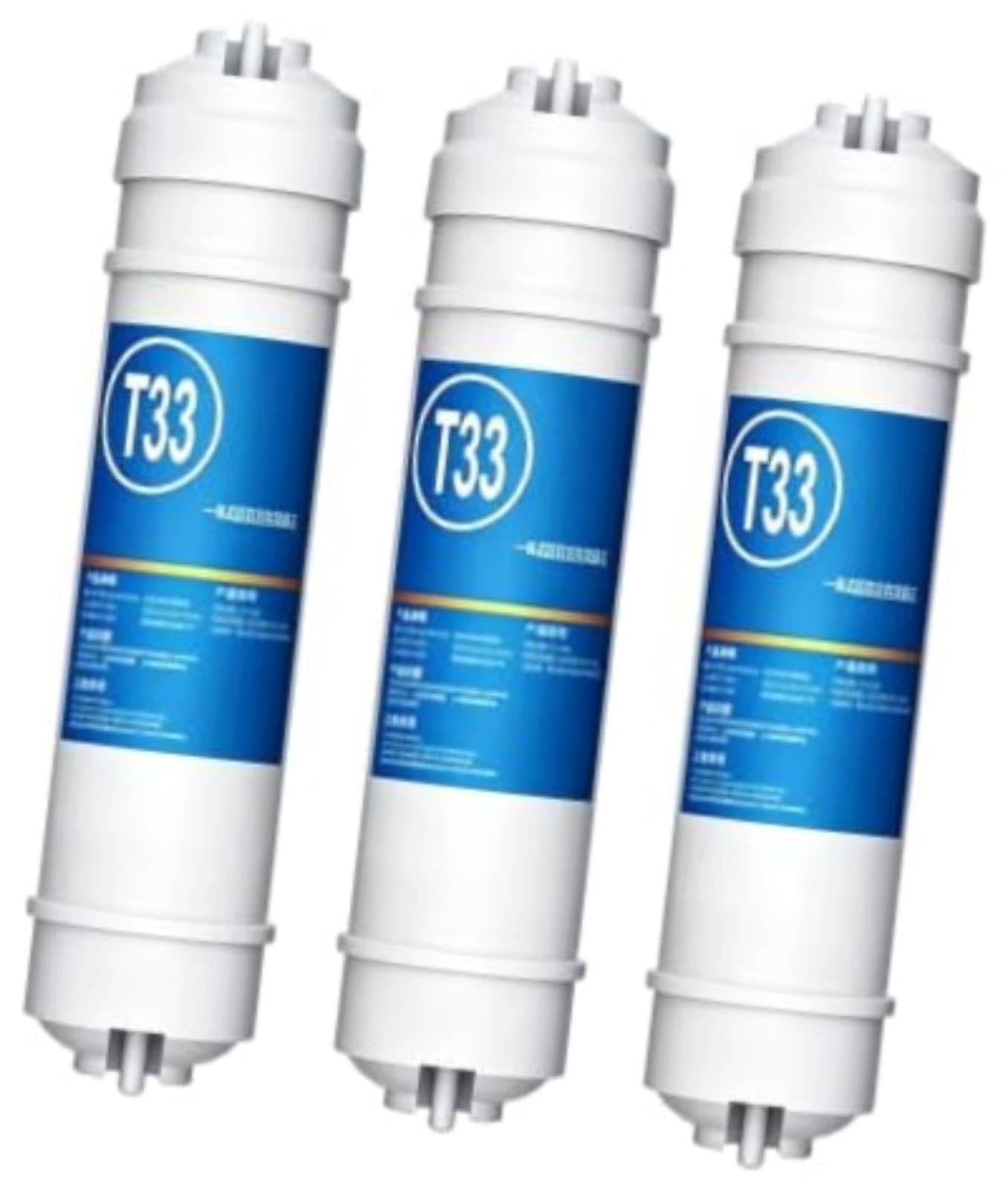 3-pak T33 Post Carbon Water 10,5 z 1/4, do systemu Ro Redukuje zapach resztkowego chloru Poprawia smak Filtr końcowy oczyszczacza wody filtr wody na ostatnim etapie filtr wody na ostatnim