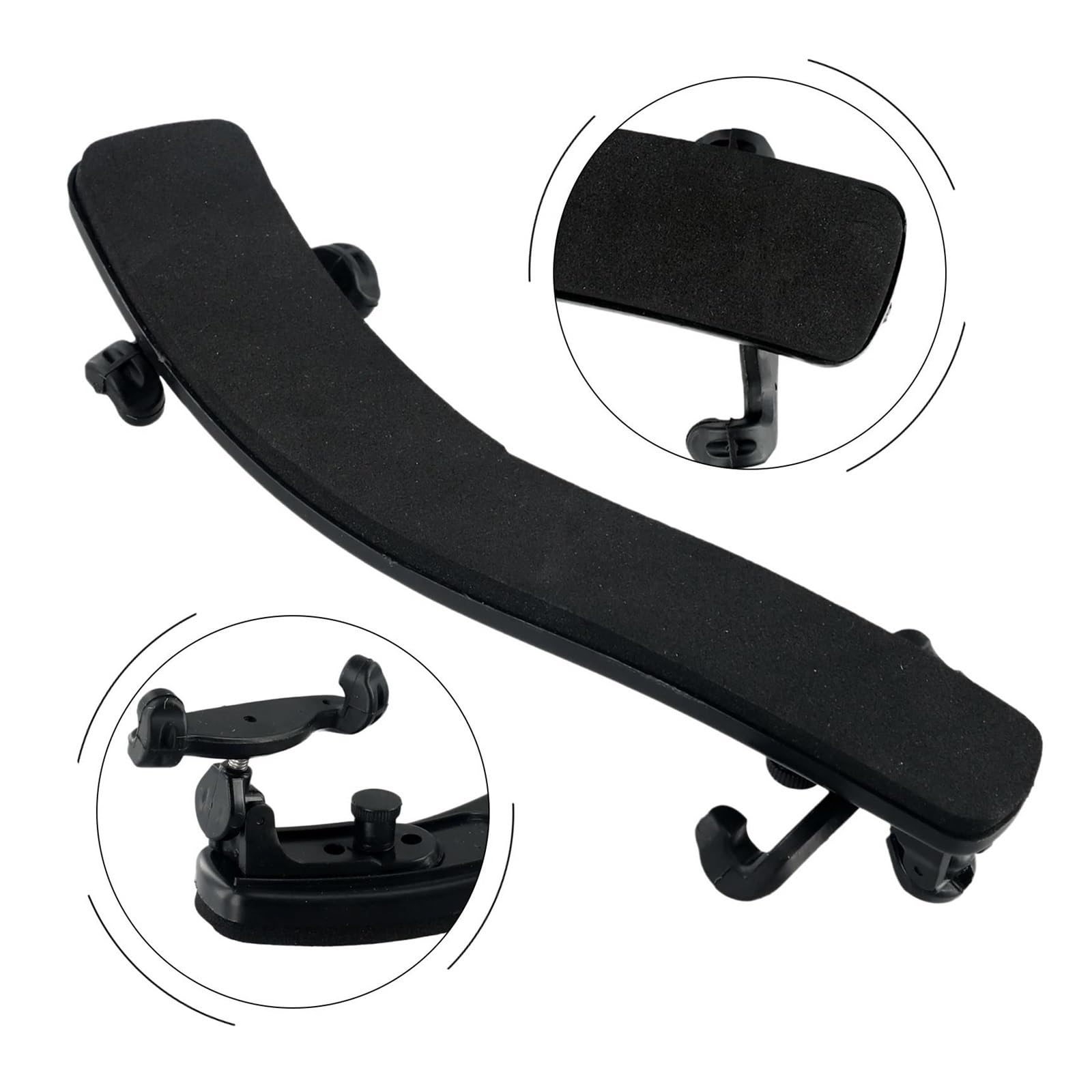 Violin Accessories Kit Violin Shoulder Rest Comfortable Fit 1/4 Adjustable Accessories(4/4 3/4)