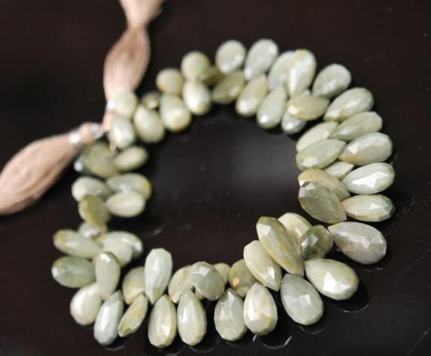 LKBEADS Perles oeil de chat facettées poires gris 12-14.5mm pour bijoux
