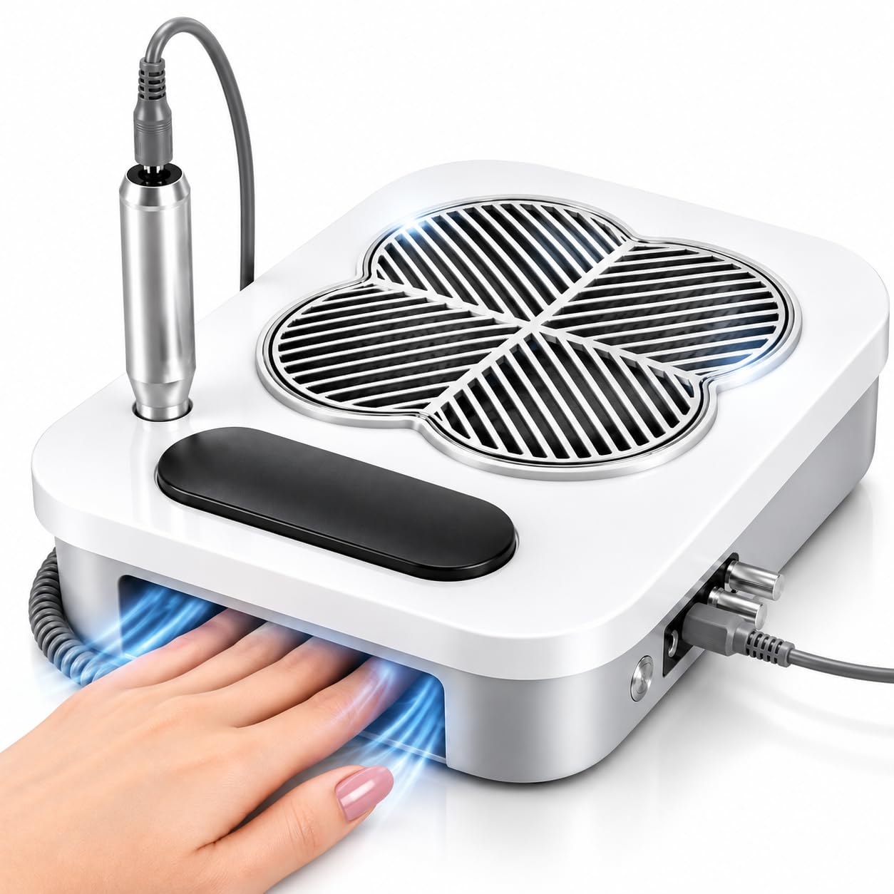 Ponceuse à ongles électrique avec lampe à ongles et aspiration de