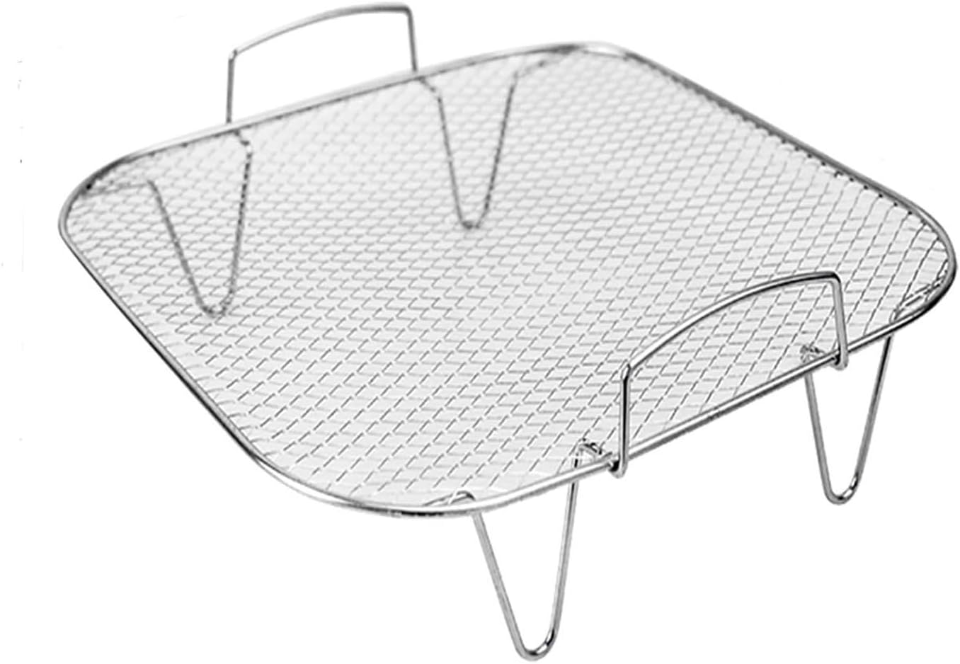 Air Mesh Tray Food Grade Stainless Steel Cooking Grate Square Shape Reinforced Thick Grid Non Coating Dishwasher Safe for Baking Grilling Roasting Most Air Models Home Kitchen