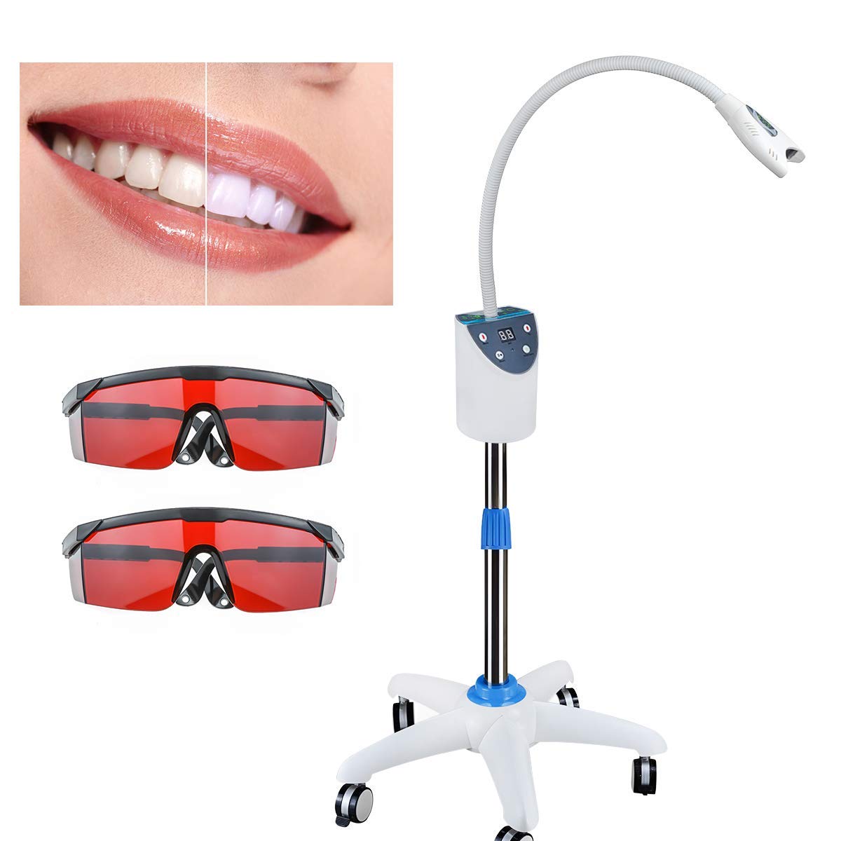 Super Dental Updated Mobile Teeth Whitening Bleaching Accelerator Led Light Lamp Blue 4 LED