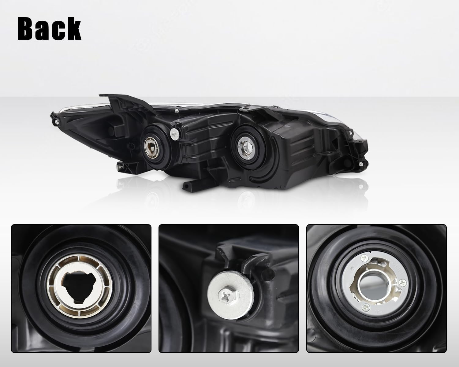 Halogen Headlights Compatible with 2015 2016 2017 Toyota Camry LE SE XLE XSE Chrome Housing Clear Lens Headlamp Replacement Left & Right Side Pair