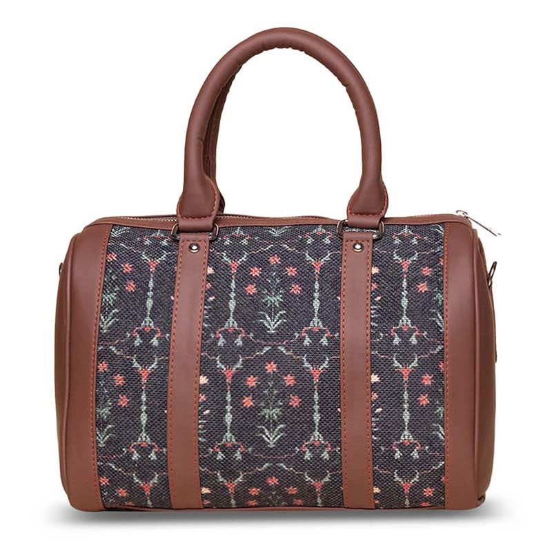 Image of ZOUK Printed Vegan Leather Handmade Women's Handbags with double handles and detachable Sling Strap