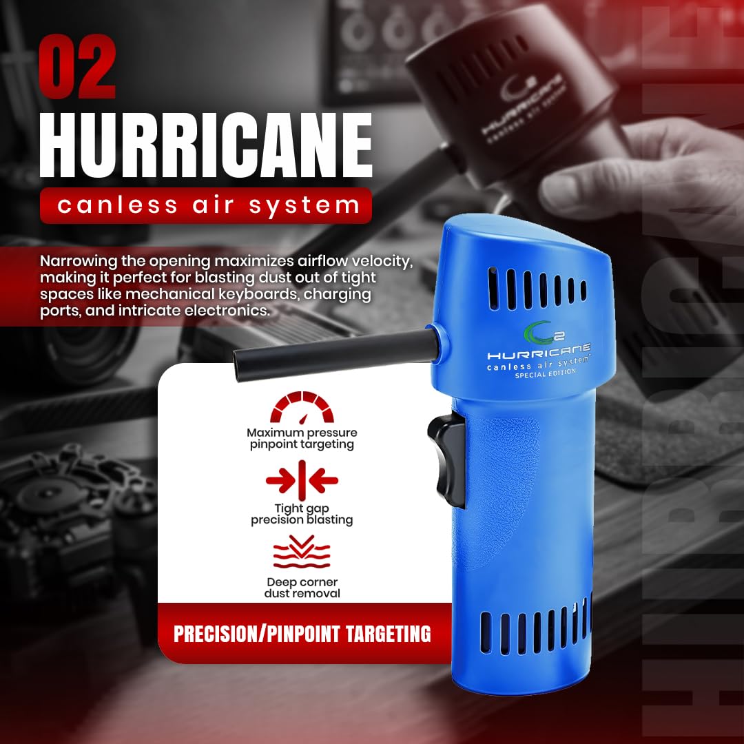La mejor alternativa de aire comprimido enlatado: edición especial de aire sin lata O2 Hurricane de 220 MPH