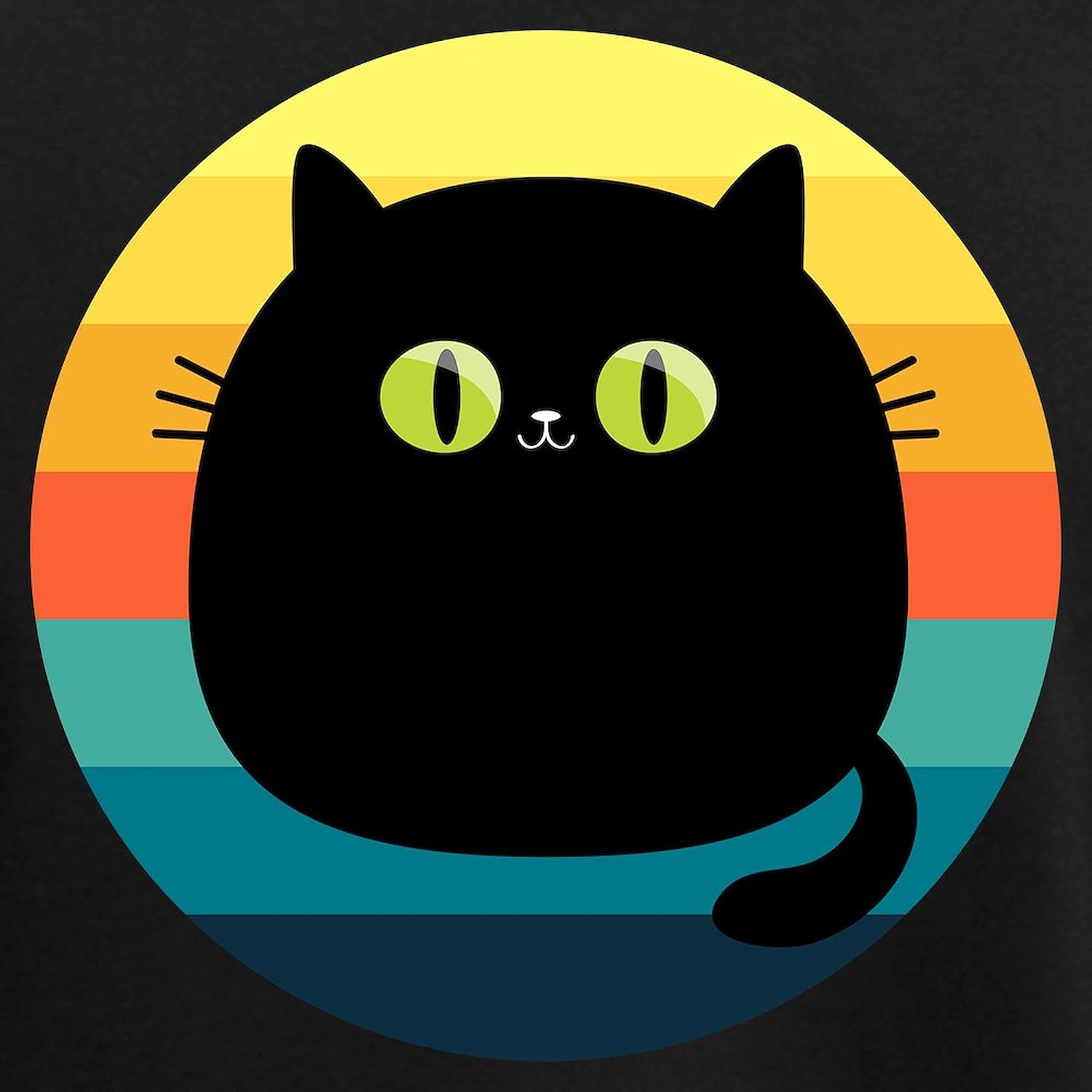 CafePress Black Cat Retro Sunset Pajamas Womens Novelty PJ Sleepwear
