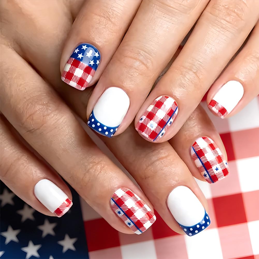 Fourth of July Press On Nails | Patriotic Fake Nails