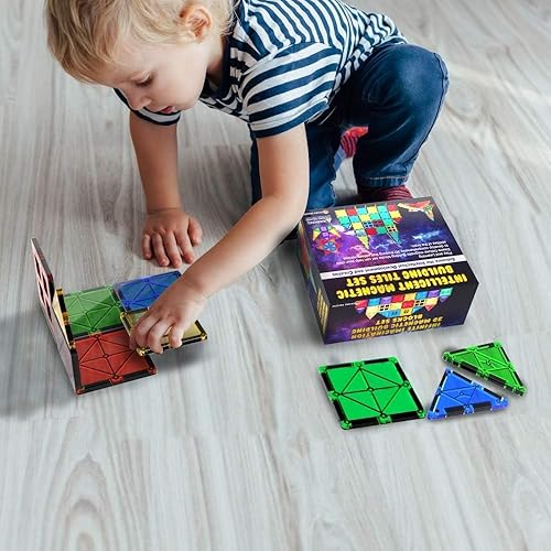 Miniatura 3 de Desire Deluxe Bloques de construcción de azulejos magnéticos, juguetes de construcción para niños y niñas, 47 piezas, aprendizaje educativo, regalo