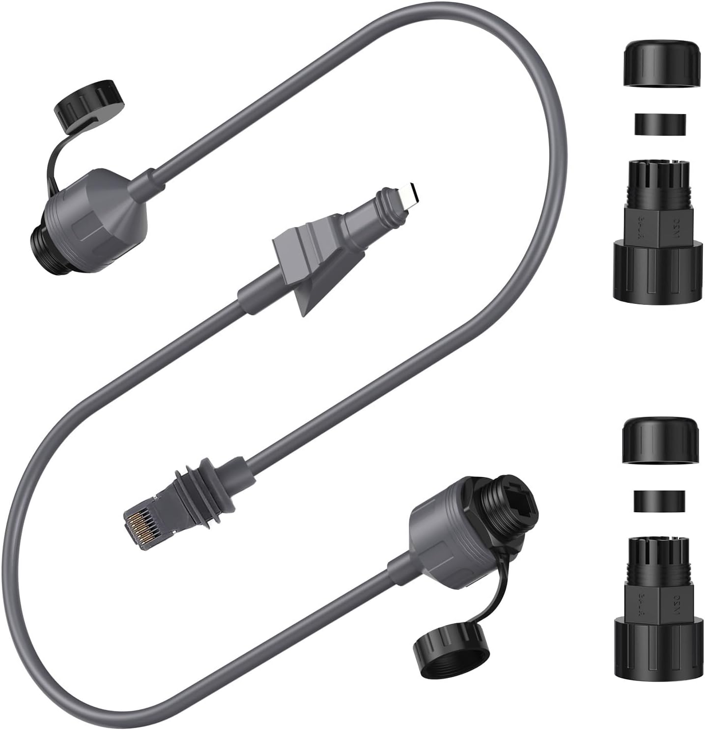 SPX to RJ45 Adapter, Ethernet Cable Adapter with Water Proof Coupler for Flat High Performance Router, 24AWG Single Cored Copper, 1200Mbps Transfer Rate