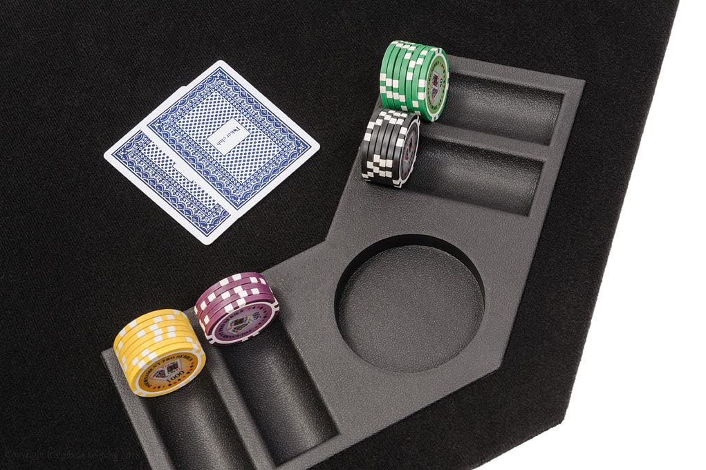 OCTAGON Składany stół do pokera z torbą do przenoszenia - Profesjonalny przenośny stół do pokera - 120 cm - czarny