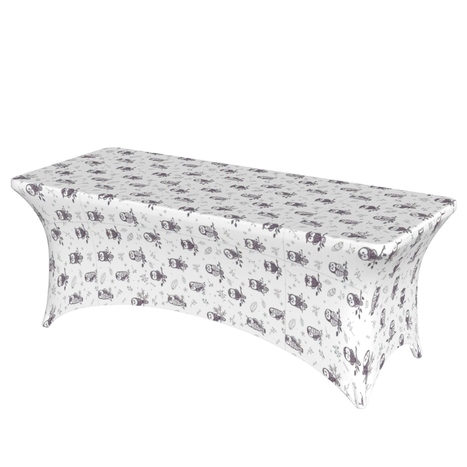 AYYQWE Owl Tree Branches Print Elastic Rectangular Tablecloth For Banquet Outdoor Picnics Office Table Cover