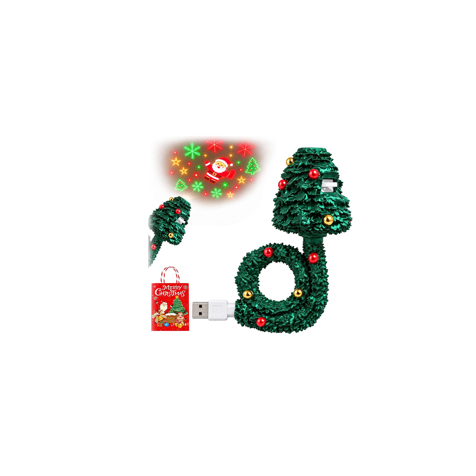 Plug and Play Hd USB Christmas Tree Projector with 6 Festive Scenes