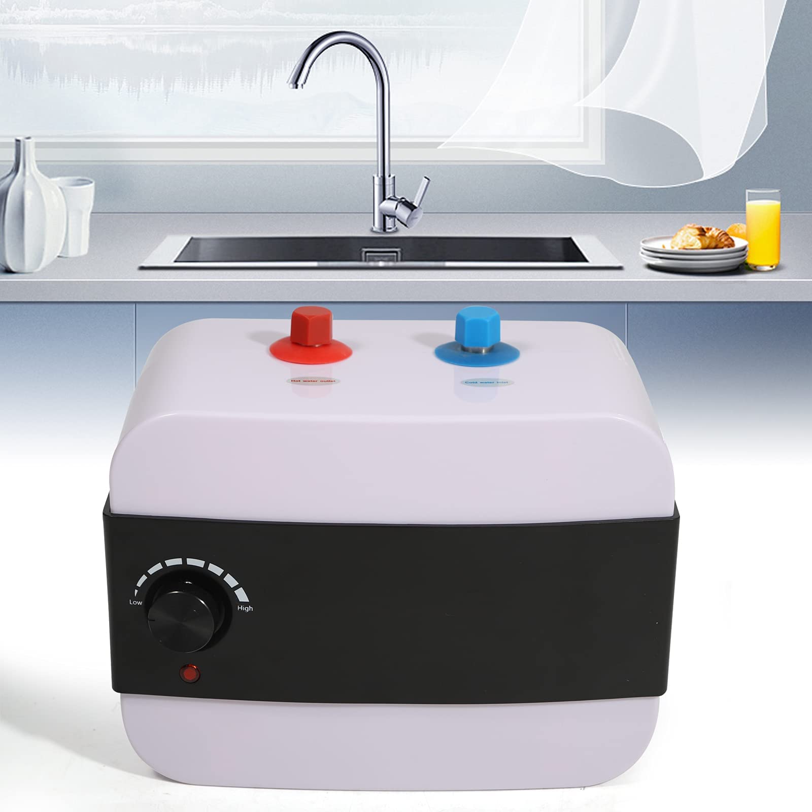 Serbatoio acqua calda sotto tavolo piccolo scaldabagno elettrico 6 litri di capacità IPX4 1500W Bianco