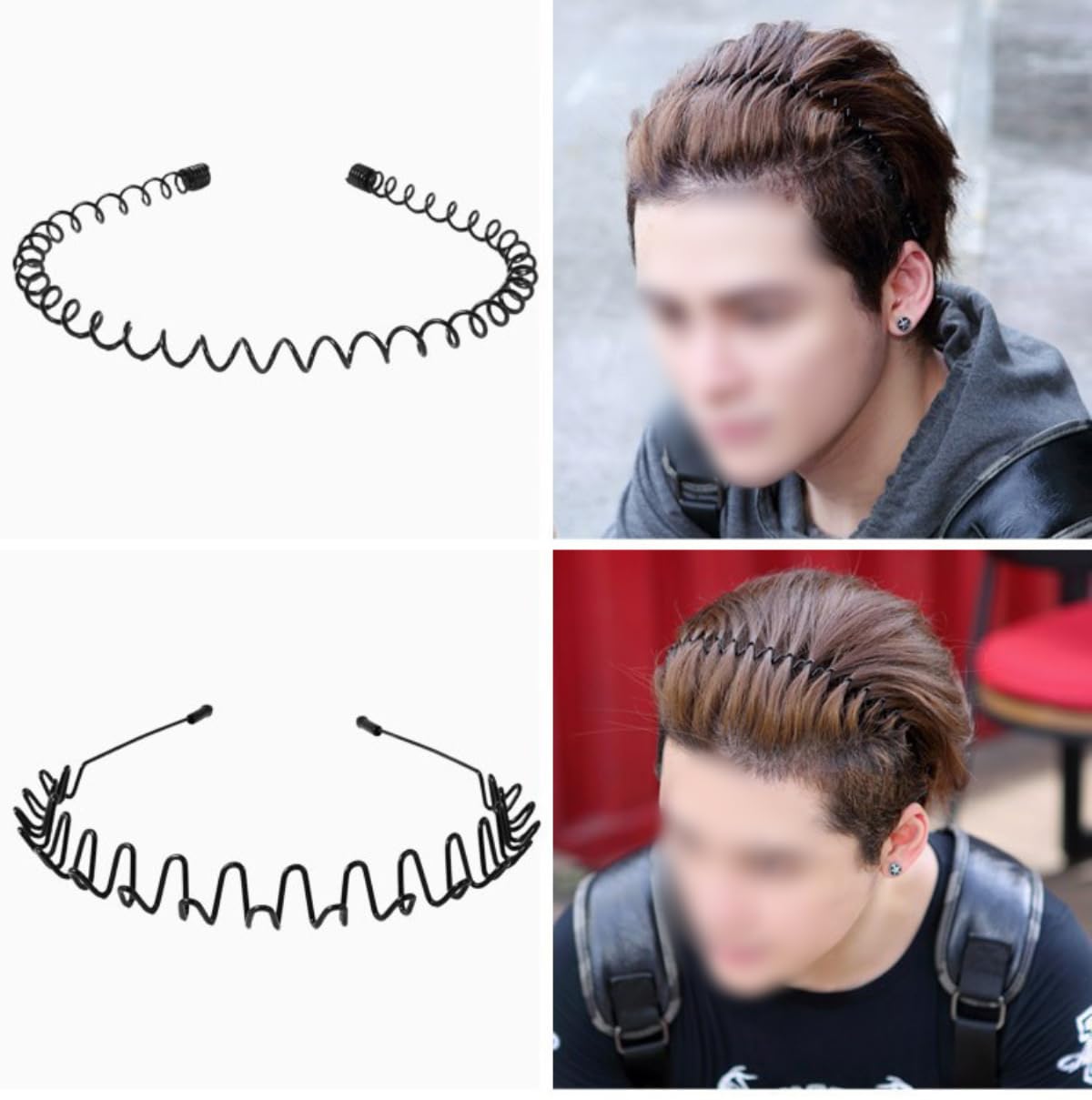 5 pezzi/set Fasce per capelli con onde in metallo, fascia universale