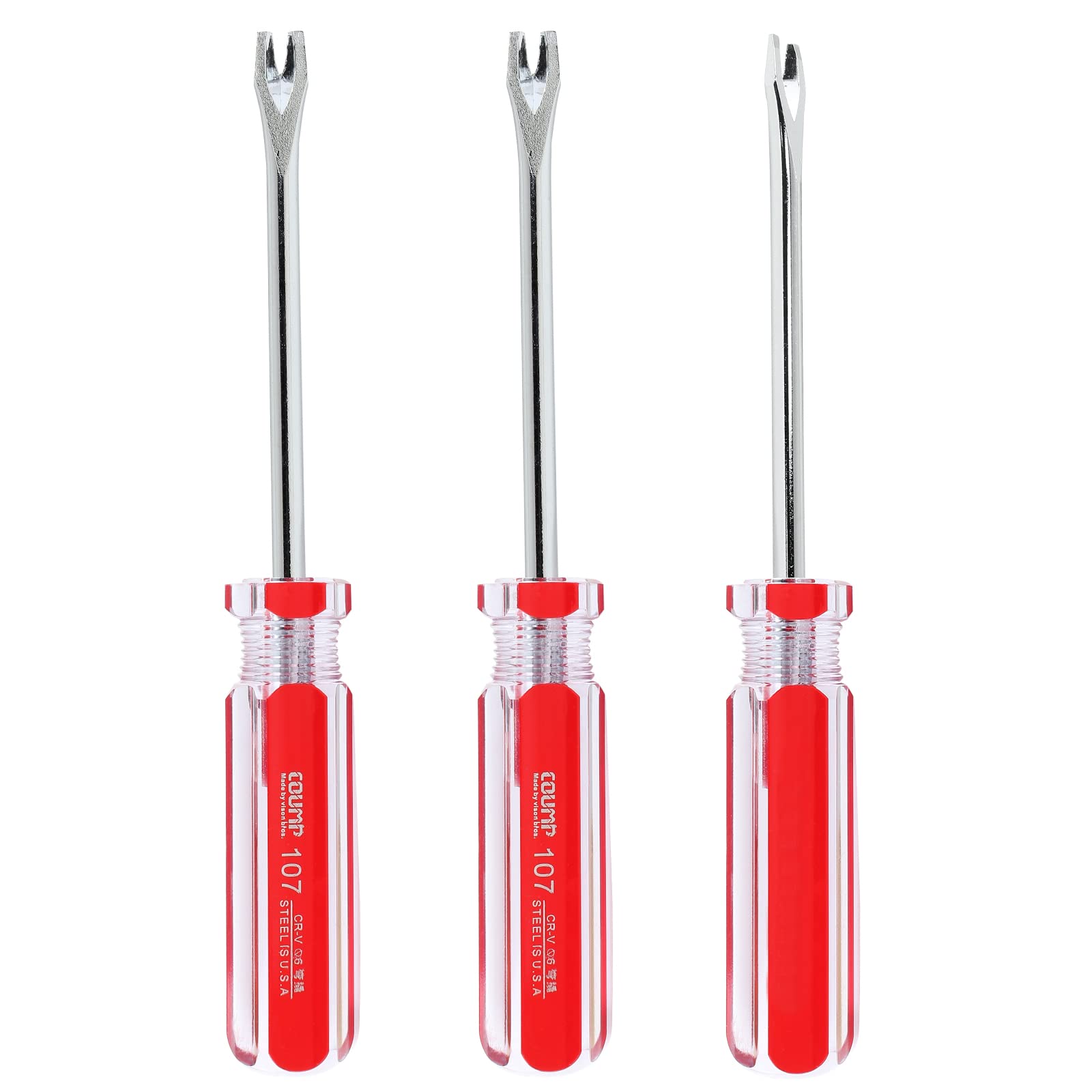 Uenhoy 3 Pcs Tack Lifter 3mm U-Tip Tack Puller Nail Staple Rivet Remover Screwdriver Tool (Straight Head)