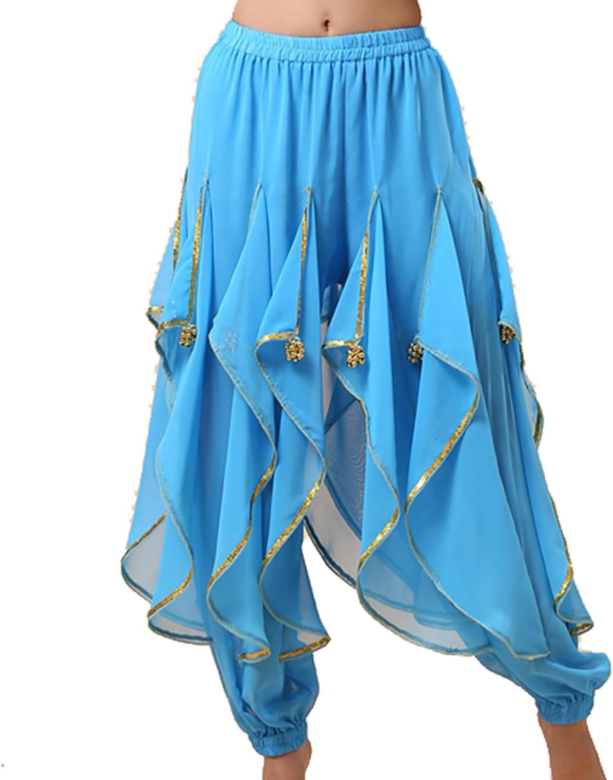 Harem Pants Belly Dance Costume India Arab Dancing Tribal Wavy Pants Trousers