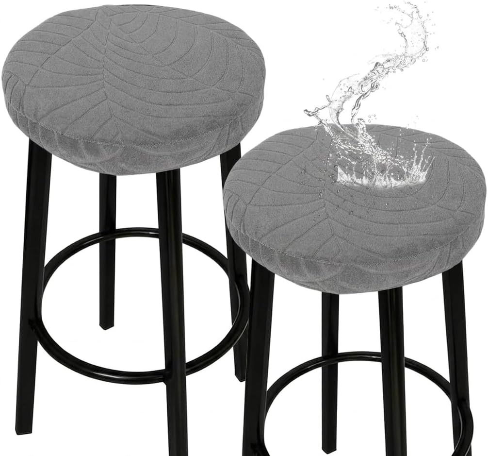 Stool Cushion Set of 2 Round Foam Seat Covers with Elastic Bottom