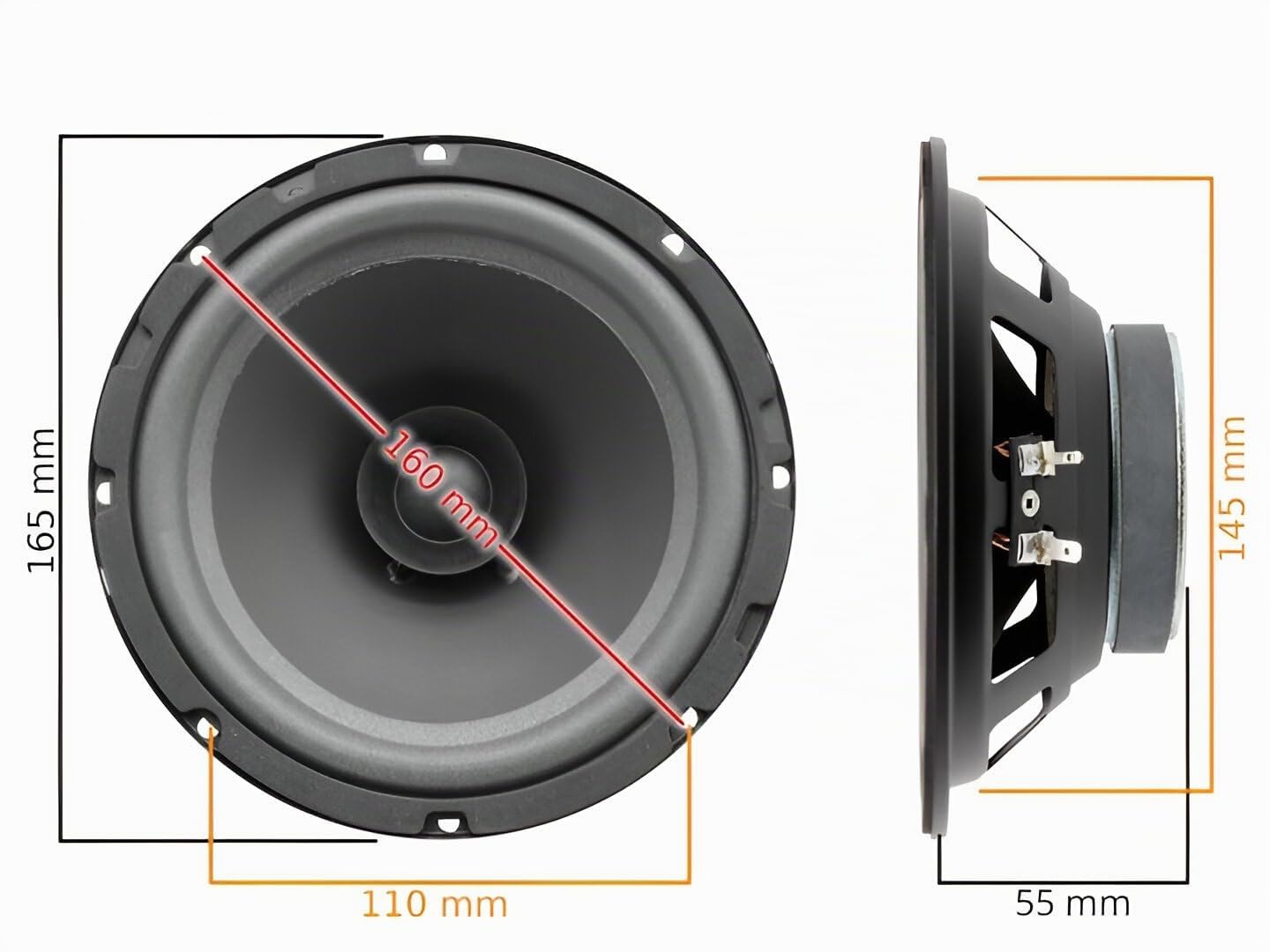 Sound-way Altavoces Autoradio 16,5 cm, 120 watt compatible con Fiat, Opel, Citroen Jumper, Peugeot Boxer, Renault Trafic