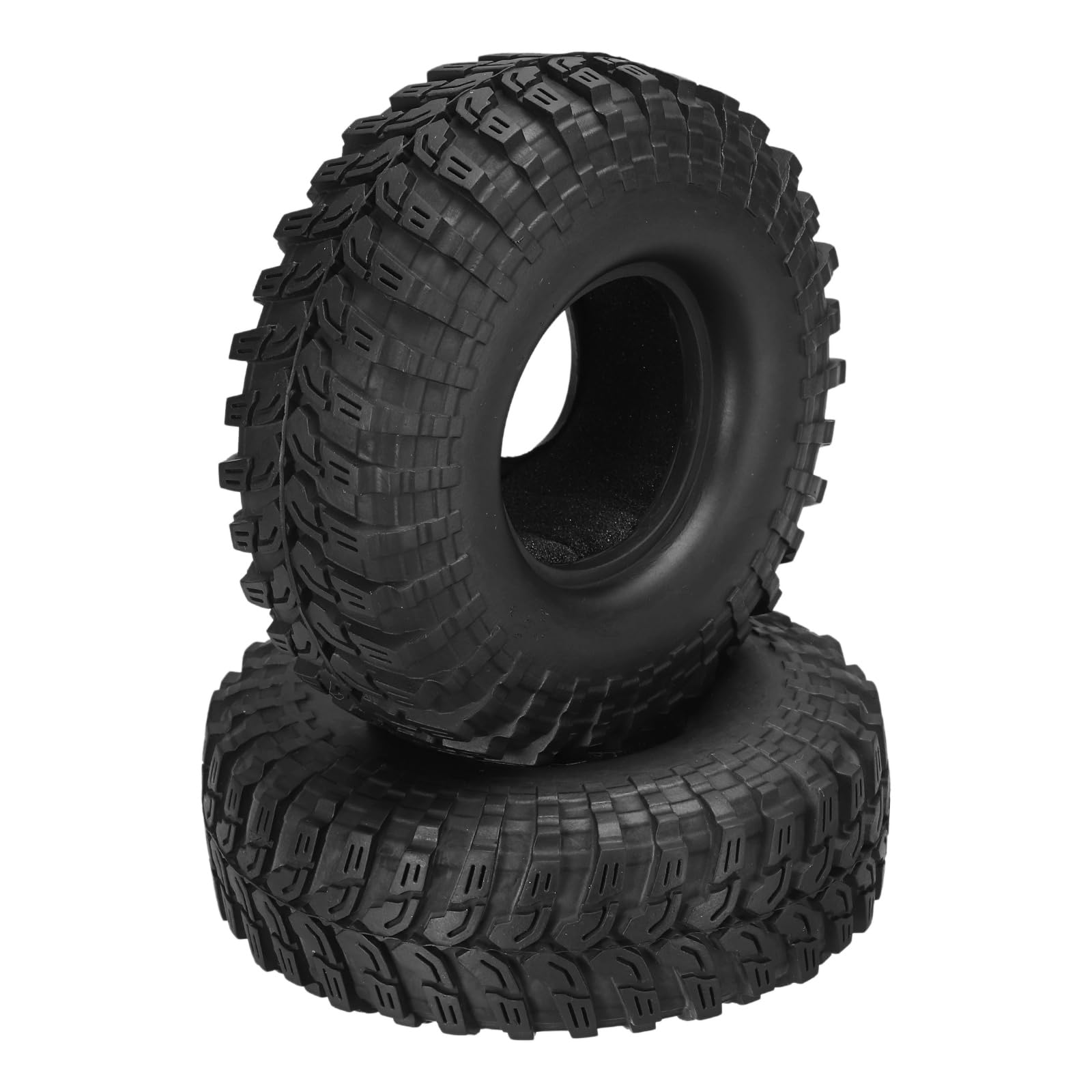 sourcing map 2Pcs Rubber Tyre 114 mm OD RC Off Road Climbing Car Tires Wheel 1.9 Inch Crawler Tires K-Type with Sponge Inside for RC Crawler Car TRX4 SCX10