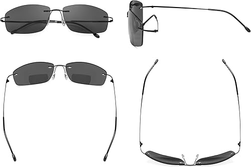 Miniatura 10 de Eyekepper Gafas de sol bifocales sin montura Mujeres Hombres Lectores bifocales ligeros para leer bajo el sol - Lente doradamarrón +3.50