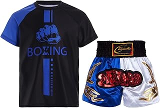 Niño Niños Pantalones Cortos Boxeo MMA Kickboxing Combate Artes Marciales Entrenamiento Competición Conjunto Deportivo 5-16 Años