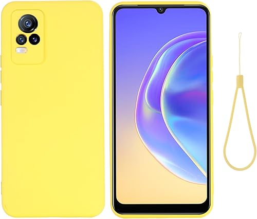 Funda para Vivo V21eVivo Y73, Funda protectora de silicona líquida para Vivo V21eVivo Y73 con cordón de silicona, funda delgada y suave a prueba de