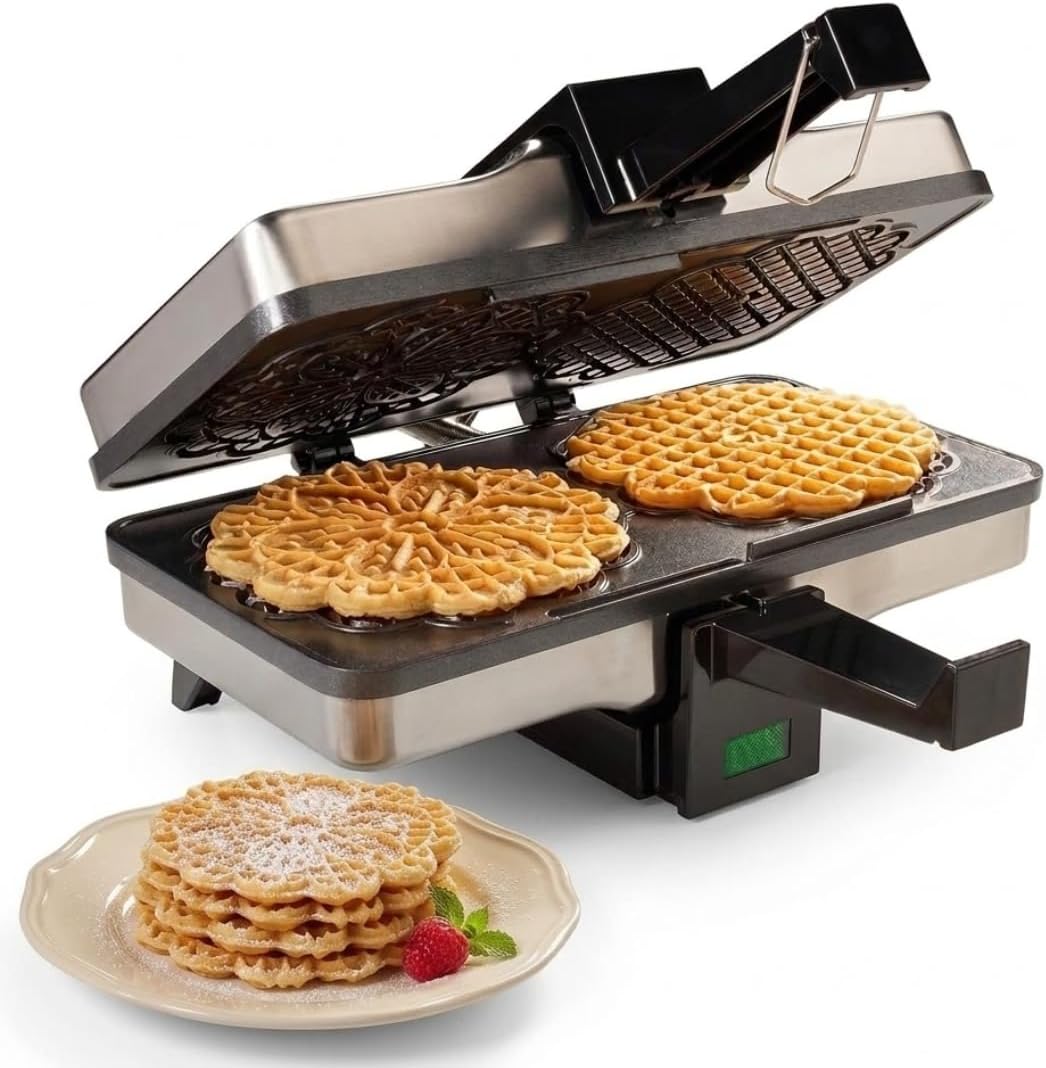 Pizzelle Maker- Non-stick Electric Pizzelle Baker Press Make