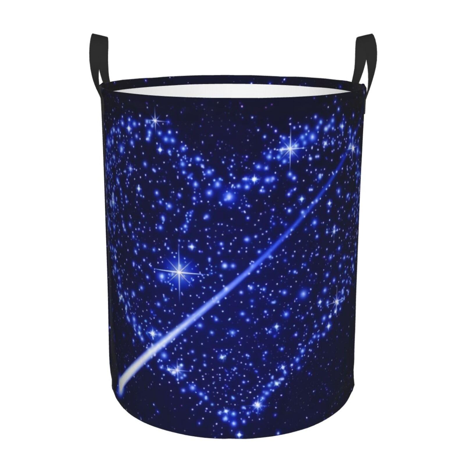 S Circular Hamper Shooting Star Heart Print Storage Basket for Home
