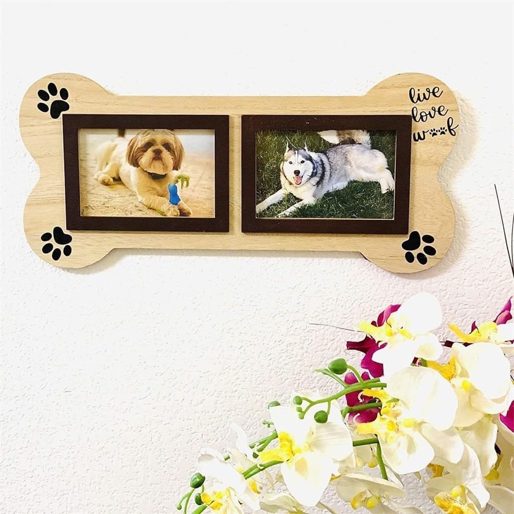 Picture Frame, Cute Bone Home Decoration High Definition Photo Frame Sturdy Durable Desk Top Crafts, 2 Pieces