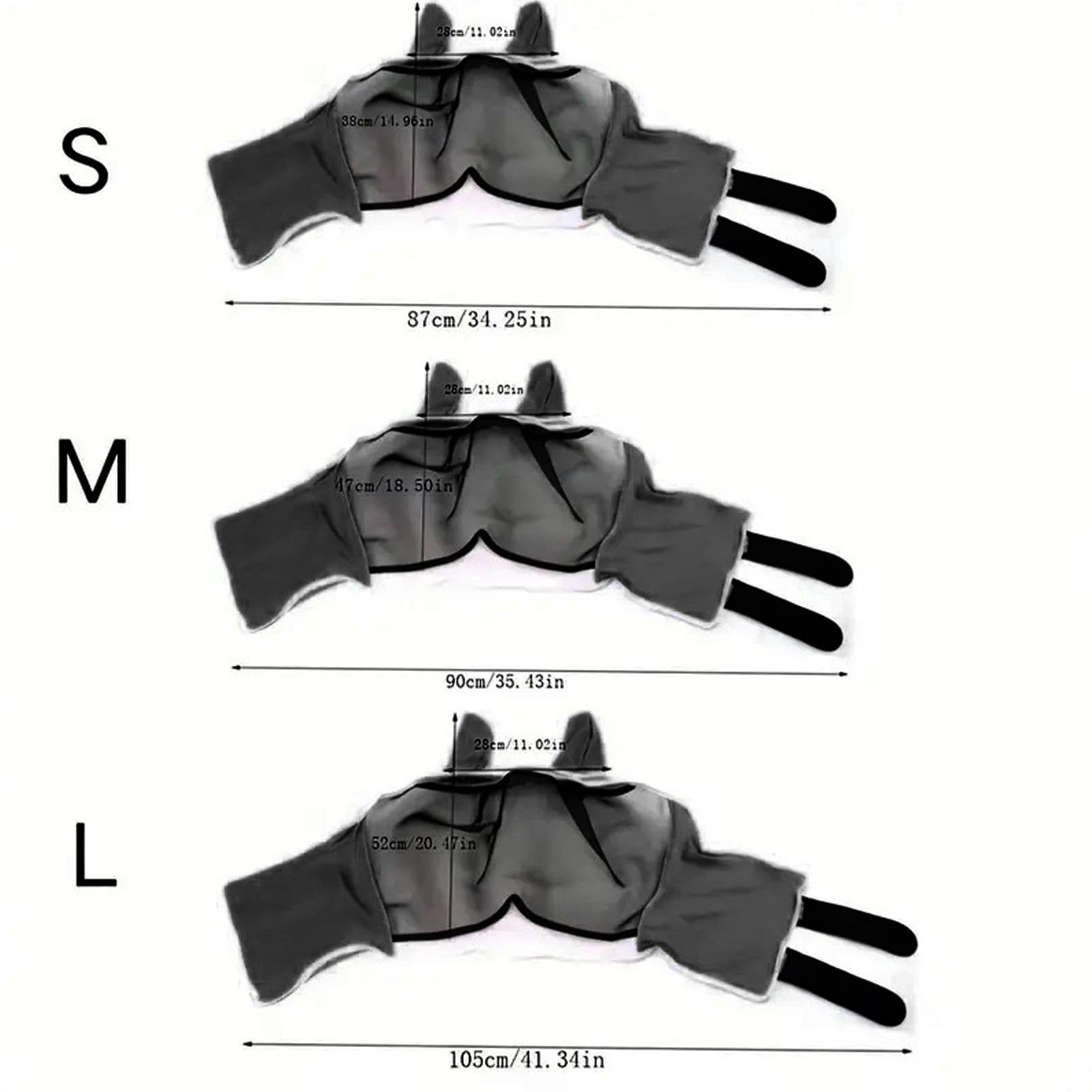 Masque Anti-Mouches pour Cheval | Tissu Respirant Protection UV - avec Oreilles Sangle Élastique Large Espace pour Les Yeux Demi-Masque - pour bétail, Vaches, Ferme, Toutes