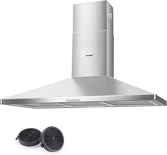 COMFEE' 60 Cm Chimney Cooker Hood Stainless Steel Extractor Hood With Led And Recirculating And Ducting System Wall Mounted Range Hood 600 Mm Extractor~p155396026 - View #8