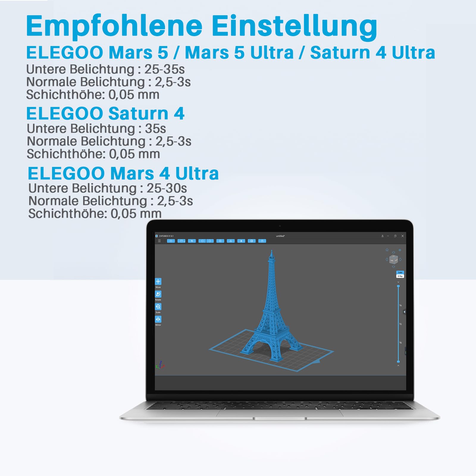 ELEGOO ABS-Like Resin 1000g Grau, 405nm Rapid LCD UV-härtendes Harz Photopolymerharz 3D Drucker Resin für LCD/DLP 3D Drucker