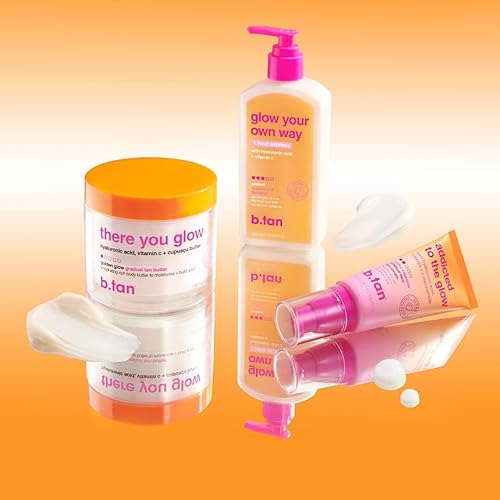 Miniatura 7 de b.tan Dark Self Tanner Lotion  Glow Your Own Way, 1 Hour Express - Crema bronceadora rápida diaria sin sol, el mejor bronce natural, vitamina C