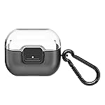 Samsung Galaxy Buds 3/Buds 3 Pro Clip Case with Carabiner, Hard Shell Earbud Protection, Secure Snap Closure, Clips to Bag, Belt Loop, US Version, GP-FPR630HICBW, Transparent