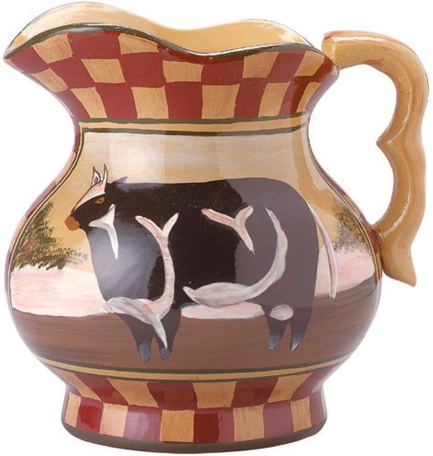 Hand Painted Display Pitcher Stotrendyare Cow Tan Brick | Renovator's Supply