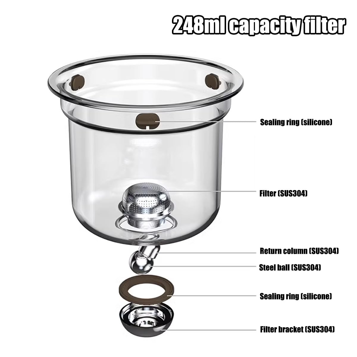 Tetera de brujería con tetera de cristal encantada con colador for té suelto Tetera de brujería con control de prensa Tetera mágica 2 en 1 Tetera de cristal con separación de agua Tetera mágica(720ml)