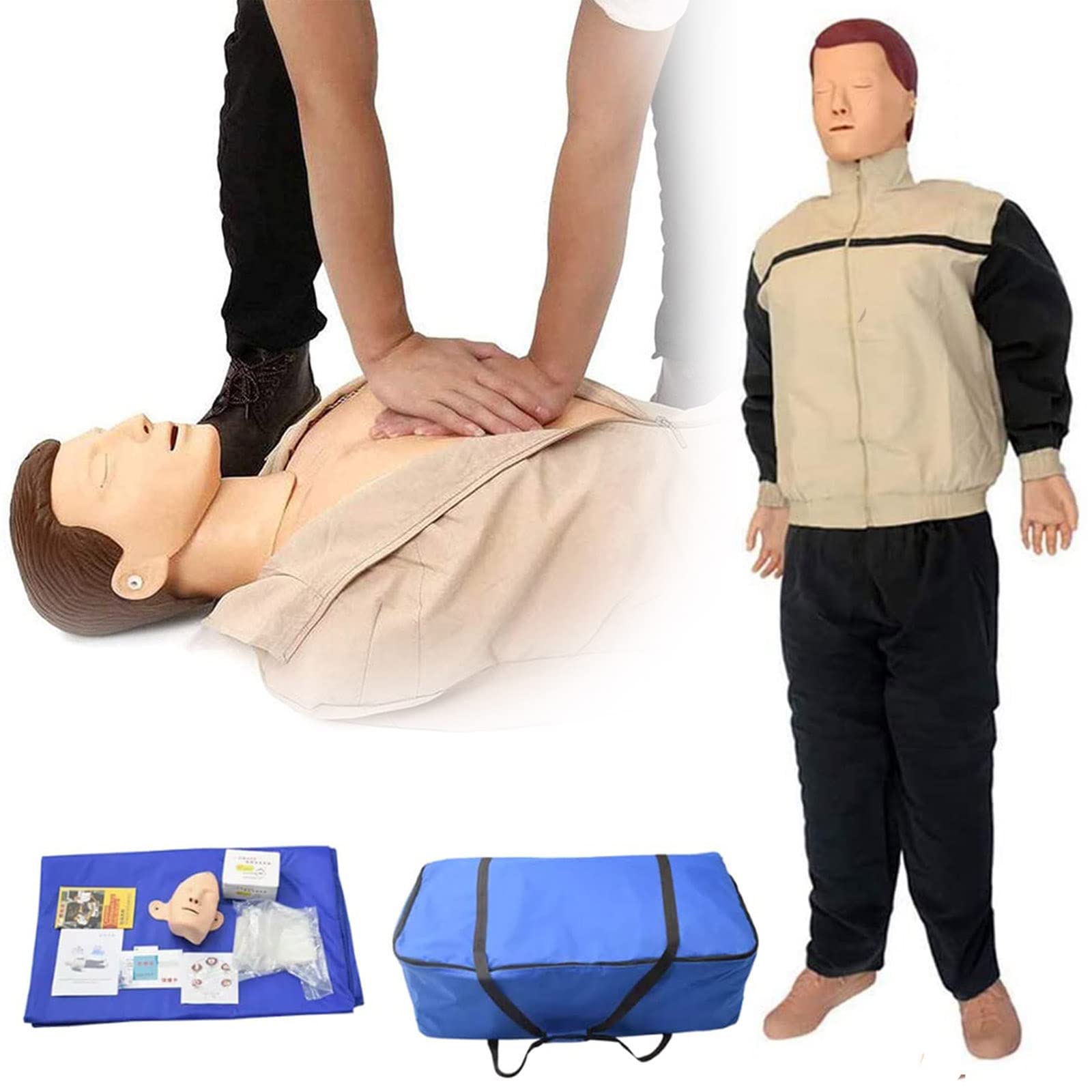 ZMIN CPR Manichino didattico Adulto, Professionale Formazione Manichino Primo Soccorso Modello Medico Umano per Addestramento al Pronto Soccorso